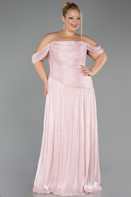 Robe De Soirée Grande Taille Longue Mousseline Poudre ABU6603