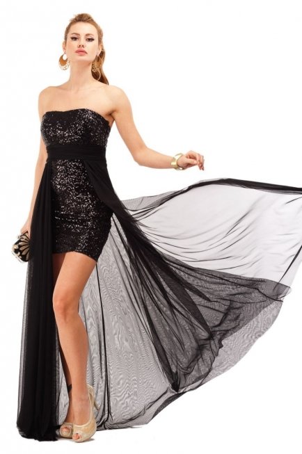 Siyah Gece Elbisesi A6265