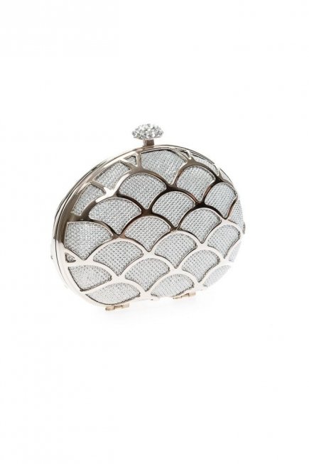 Gümüş Clutch Çanta V973