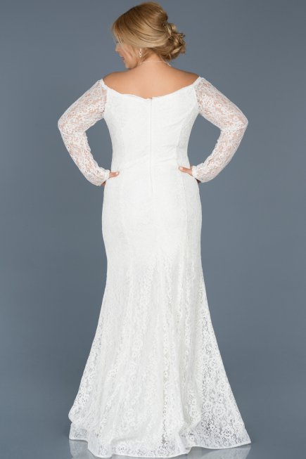 Robe Grande Taille Longue Blanc ABU011