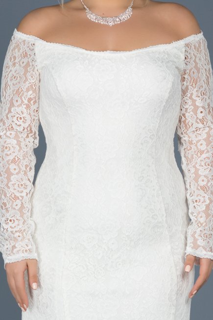 Robe Grande Taille Longue Blanc ABU011