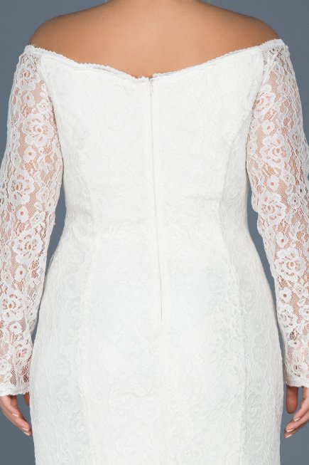 Robe Grande Taille Longue Blanc ABU011