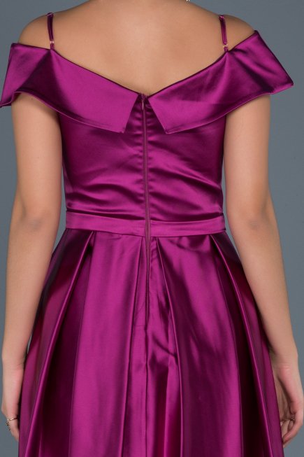 Robe de Soirée Courte Fuchsia ABK309