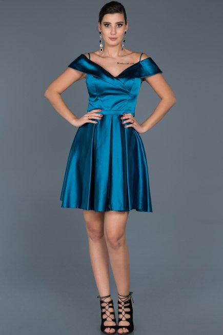 Robe de Soirée Courte Vert ABK309