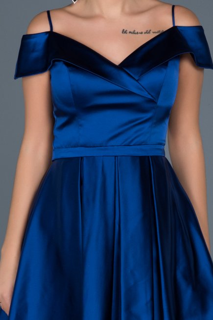 Robe de Soirée Courte Sax Bleu ABK309