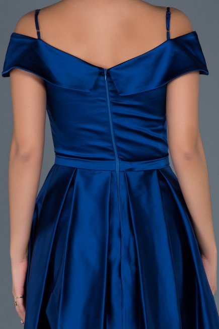 Robe de Soirée Courte Sax Bleu ABK309