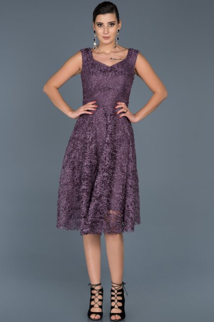 Robe de Soirée Courte Lavande ABK317