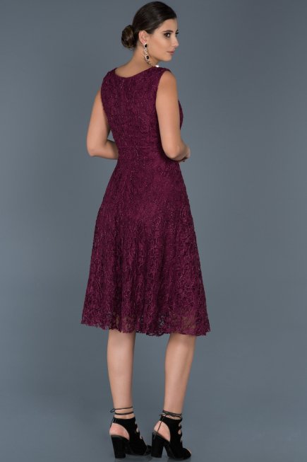Robe de Soirée Courte Prune ABK317