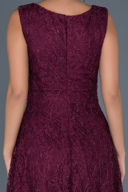 Robe de Soirée Courte Prune ABK317