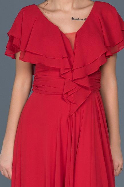Robe de Fiançaille Longue Rouge ABU032