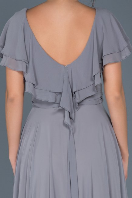 Robe de Fiançaille Longue Gris ABU032
