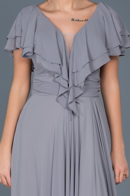 Robe de Fiançaille Longue Gris ABU032