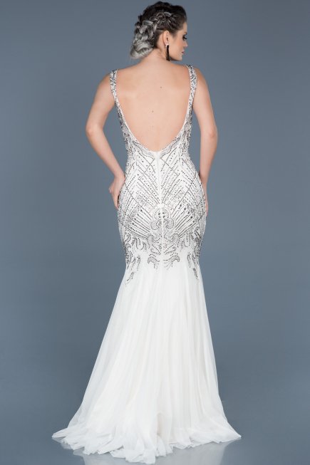 Robe de Soirée Longue Blanc ABU266
