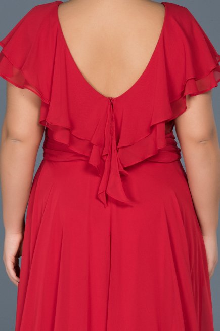 Robes Grande Taille Longue Rouge ABU032