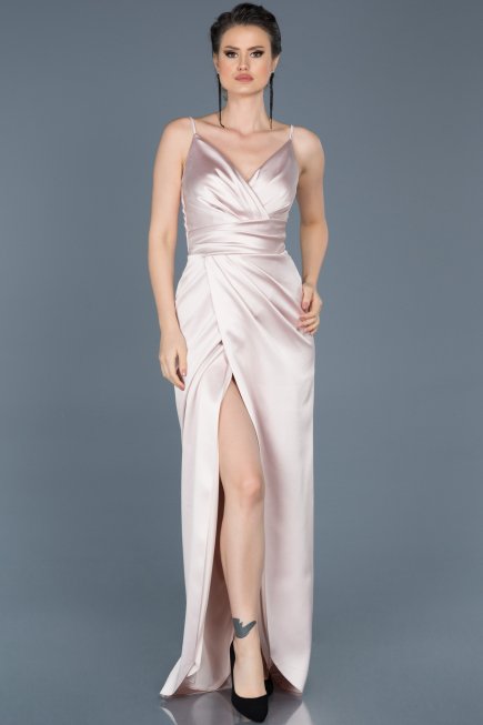 Robe de Fiançaille Longue Bleu Marine-Poudre ABU564