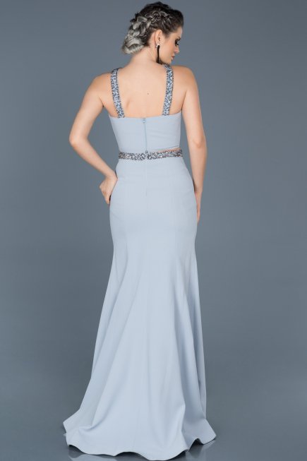 Robe de Soirée Longue Gris ABU015