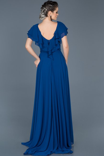 Robe de Fiançaille Longue Sax Bleu ABU032