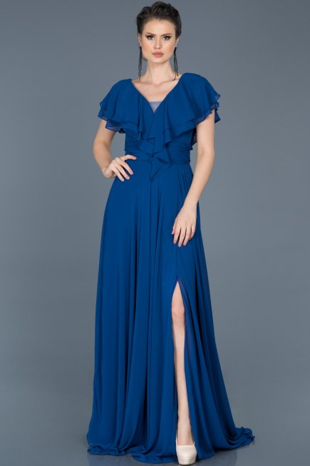 Robe de Fiançaille Longue Sax Bleu ABU032