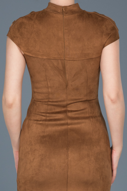 Robe de Soirée Courte Couleur Tabac ABK256