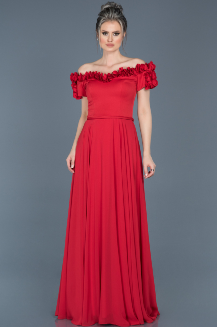 Robe de Soirée Longue Rouge ABU074
