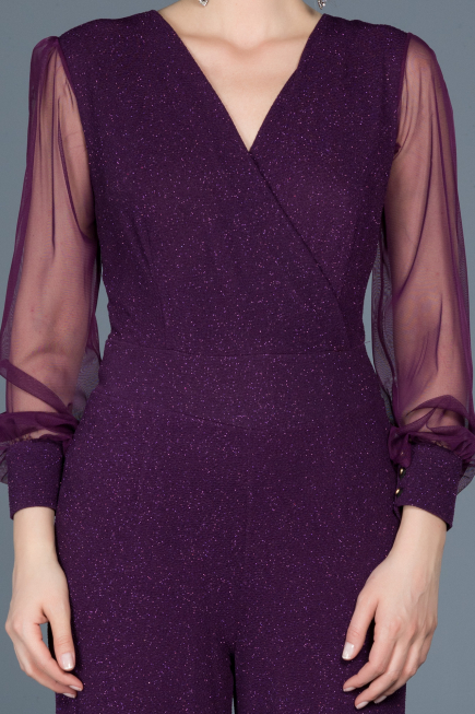 Robe De Soirée Longue Prune ABT012