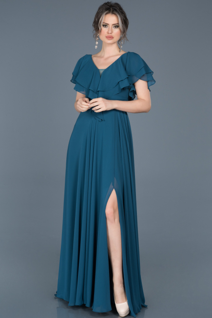 Robe de Fiançaille Longue Vert dhuile ABU032