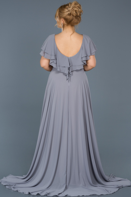 Robe Grande Taille Longue Gris ABU032