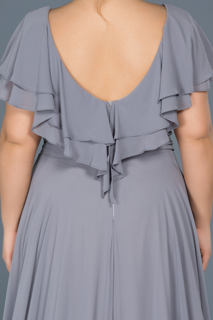 Robe Grande Taille Longue Gris ABU032