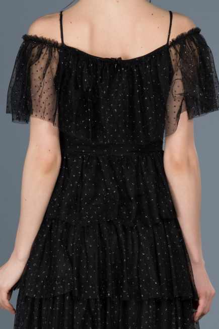 Robe de Soirée Courte Noir ABK413