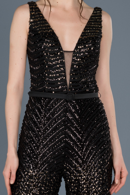 Robe de Cérémonie Noir-Or ABT022