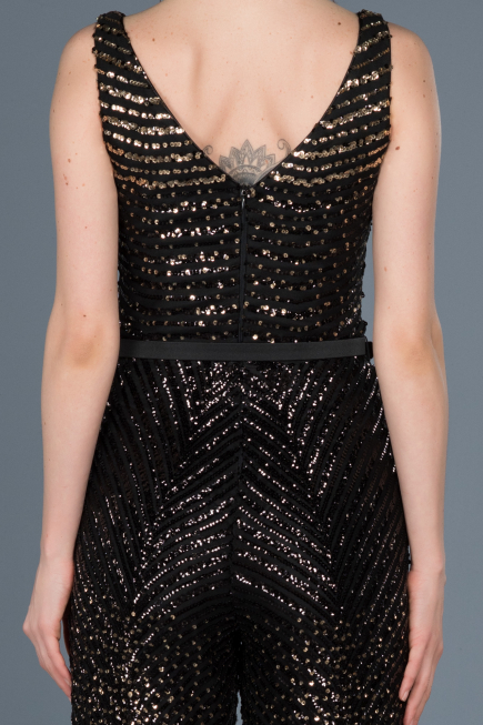 Robe de Cérémonie Noir-Or ABT022