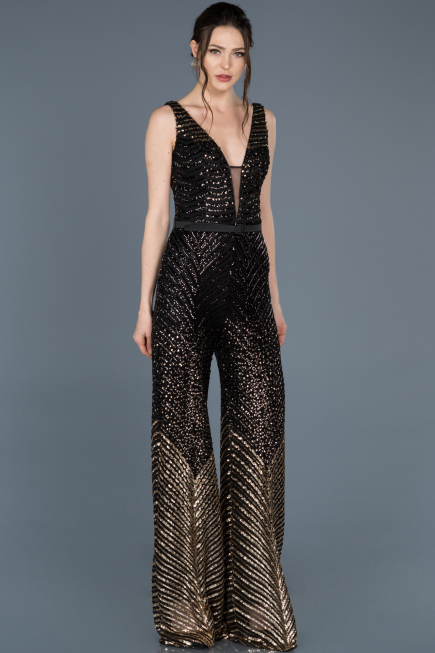 Robe de Cérémonie Noir-Or ABT022