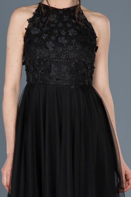 Robe de Soirée Courte Noir ABK416