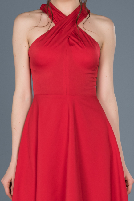 Robe de Cérémonie Courte Rouge ABK392