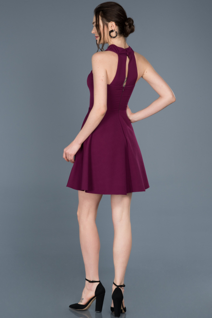Robe de Cérémonie Courte Prune ABK392