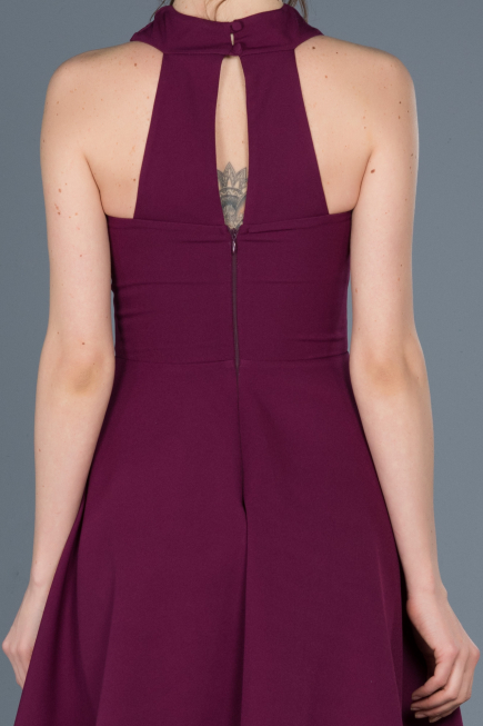 Robe de Cérémonie Courte Prune ABK392