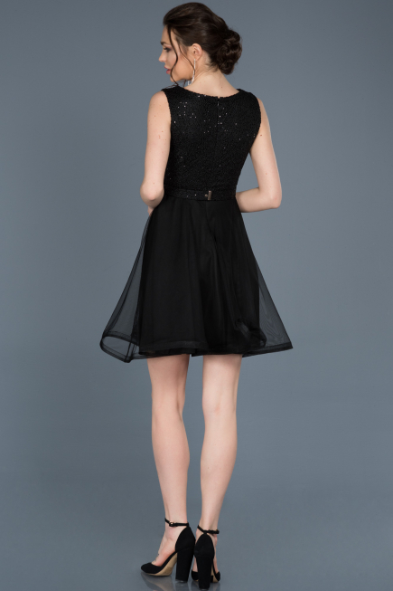 Robe de Soirée Courte Noir ABK452