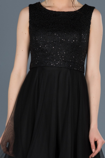 Robe de Soirée Courte Noir ABK452