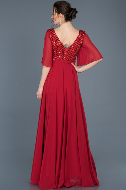 Robe de Cérémonie Longue Rouge ABU676