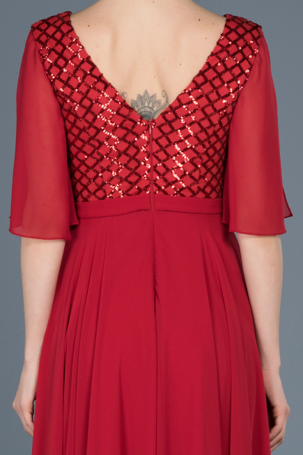 Robe de Cérémonie Longue Rouge ABU676