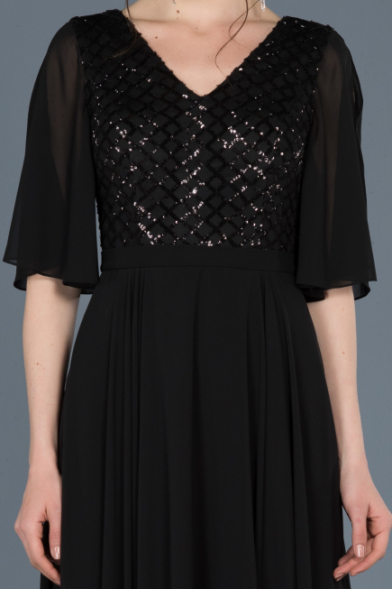 Robe de Cérémonie Longue Noir ABU676