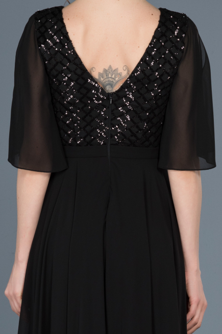Robe de Cérémonie Longue Noir ABU676