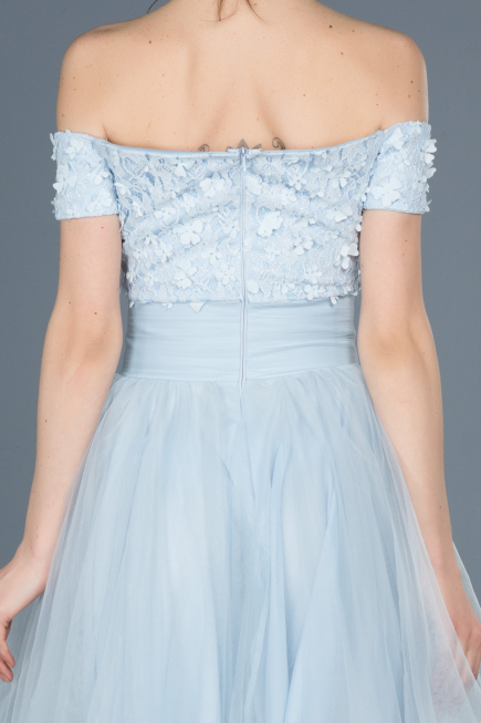 Robe de Soirée Devant court Dos long Bleu clair ABO022