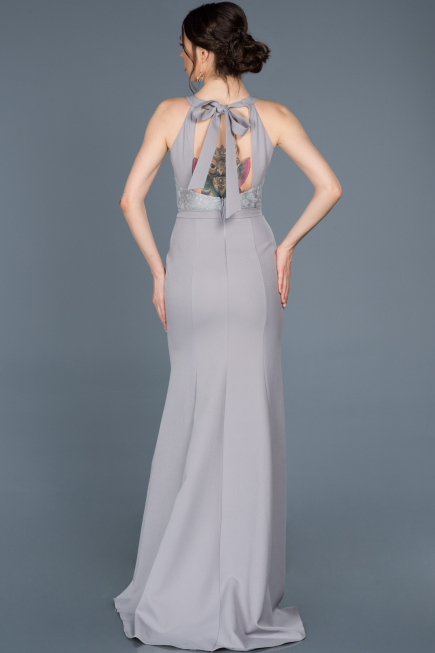 Robe de Cérémonie Longue Gris ABU600