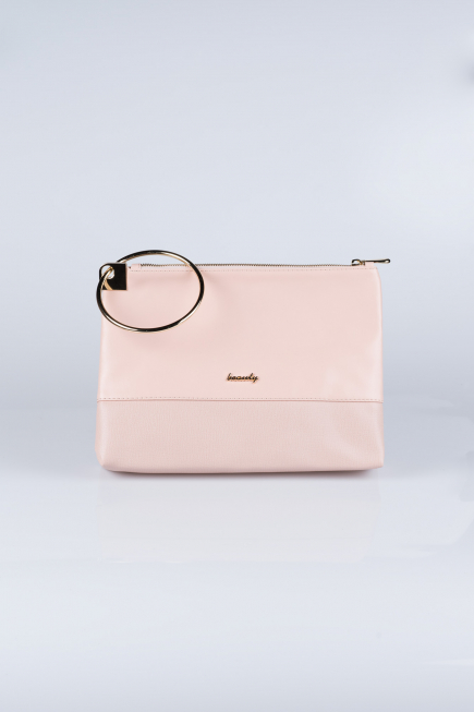 Sac de Soirée Cuir Bleu Marine-Poudre V124