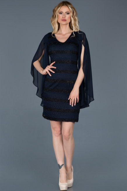 Robe De Soirée Courte Bleu Marine ABK121