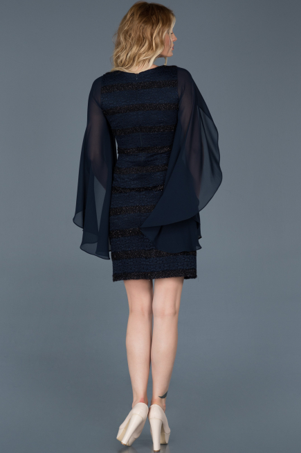 Robe De Soirée Courte Bleu Marine ABK121