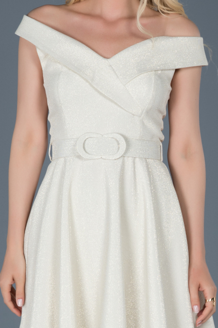 Robe de Soirée Courte Blanc ABK441