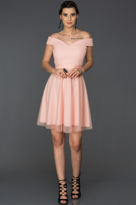 Robe d'Invitation Courte Poudre ABK015