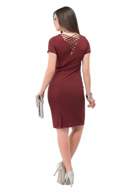 Bordo Gece Elbisesi N97190